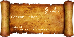 Gerzon Libor névjegykártya